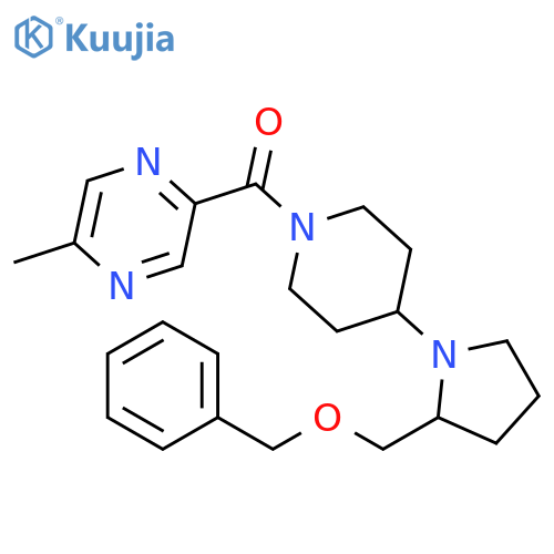 2-(4-{2-[(benzyloxy)methyl]pyrrolidin-1-yl}piperidine-1-carbonyl)-5-methylpyrazine structure