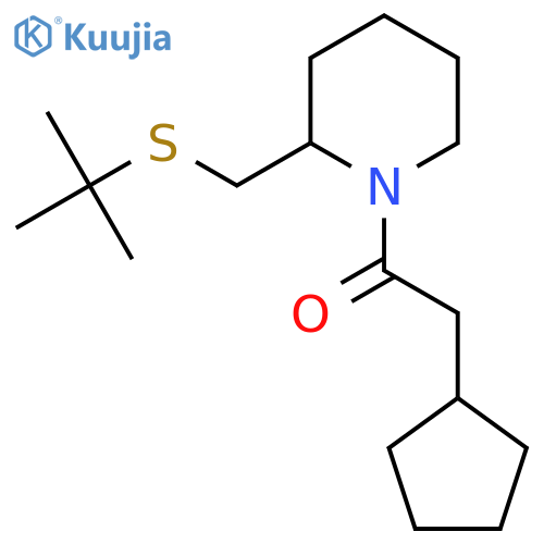 1-{2-(tert-butylsulfanyl)methylpiperidin-1-yl}-2-cyclopentylethan-1-one structure