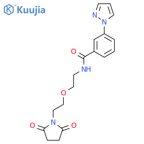 N-{2-2-(2,5-dioxopyrrolidin-1-yl)ethoxyethyl}-3-(1H-pyrazol-1-yl)benzamide structure