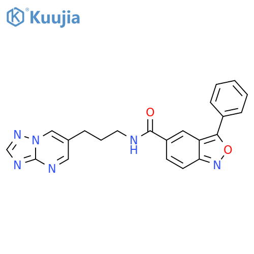 N-(3-([1,2,4]triazolo[1,5-a]pyrimidin-6-yl)propyl)-3-phenylbenzo[c]isoxazole-5-carboxamide structure