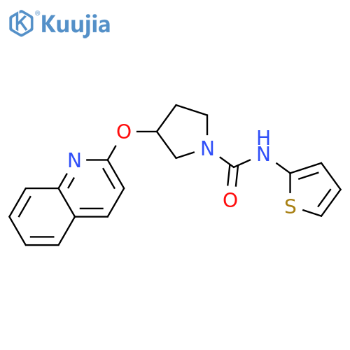3-quinolin-2-yloxy-N-thiophen-2-ylpyrrolidine-1-carboxamide structure