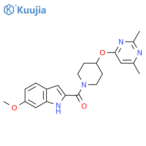 2-{4-(2,6-dimethylpyrimidin-4-yl)oxypiperidine-1-carbonyl}-6-methoxy-1H-indole structure