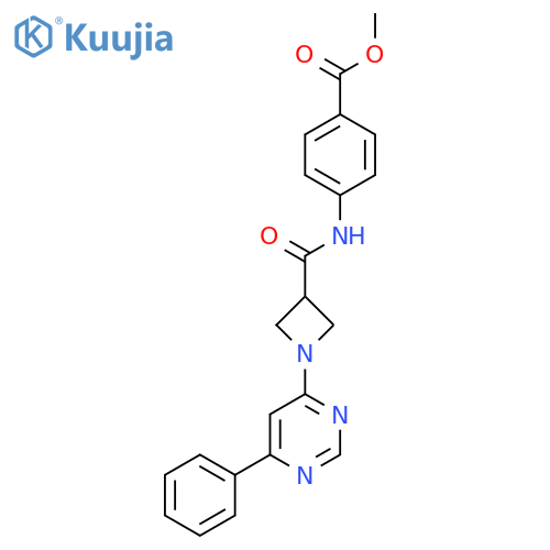 methyl 4-1-(6-phenylpyrimidin-4-yl)azetidine-3-amidobenzoate structure