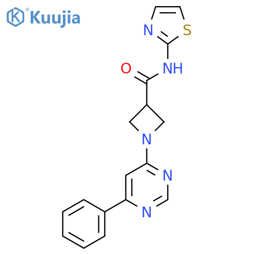 1-(6-phenylpyrimidin-4-yl)-N-(1,3-thiazol-2-yl)azetidine-3-carboxamide structure