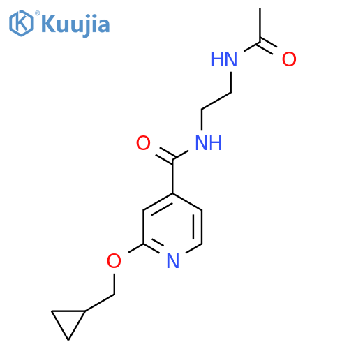 N-(2-acetamidoethyl)-2-(cyclopropylmethoxy)isonicotinamide structure