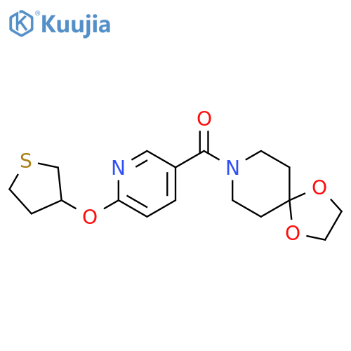 1,4-Dioxa-8-azaspiro[4.5]dec-8-yl[6-[(tetrahydro-3-thienyl)oxy]-3-pyridinyl]methanone structure
