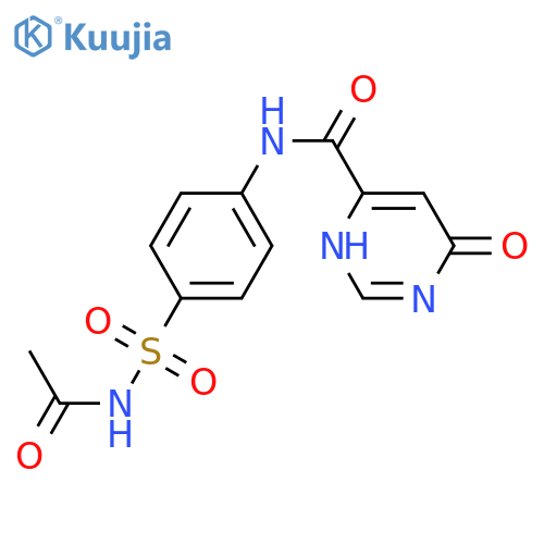 N-[4-(acetamidosulfonyl)phenyl]-6-hydroxypyrimidine-4-carboxamide structure
