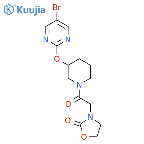 3-(2-{3-[(5-bromopyrimidin-2-yl)oxy]piperidin-1-yl}-2-oxoethyl)-1,3-oxazolidin-2-one structure