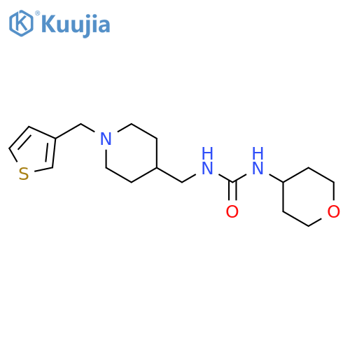 1-(oxan-4-yl)-3-({1-[(thiophen-3-yl)methyl]piperidin-4-yl}methyl)urea structure