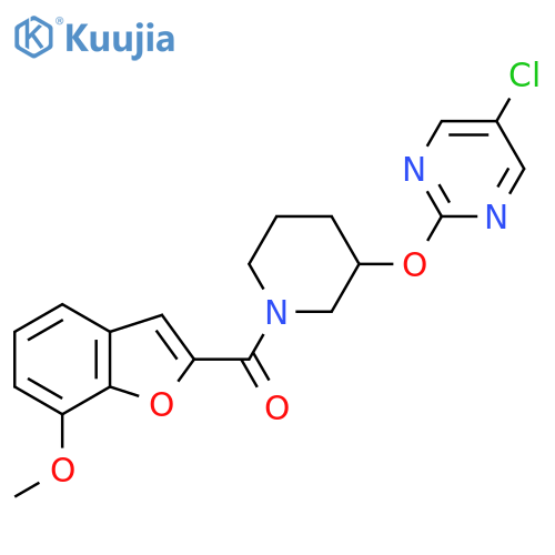 5-chloro-2-{1-(7-methoxy-1-benzofuran-2-carbonyl)piperidin-3-yloxy}pyrimidine structure