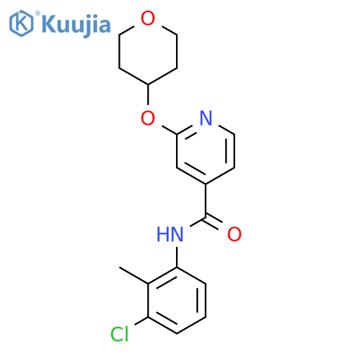 N-(3-chloro-2-methylphenyl)-2-((tetrahydro-2H-pyran-4-yl)oxy)isonicotinamide structure