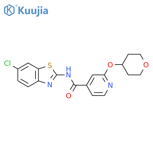 N-(6-chlorobenzo[d]thiazol-2-yl)-2-((tetrahydro-2H-pyran-4-yl)oxy)isonicotinamide structure