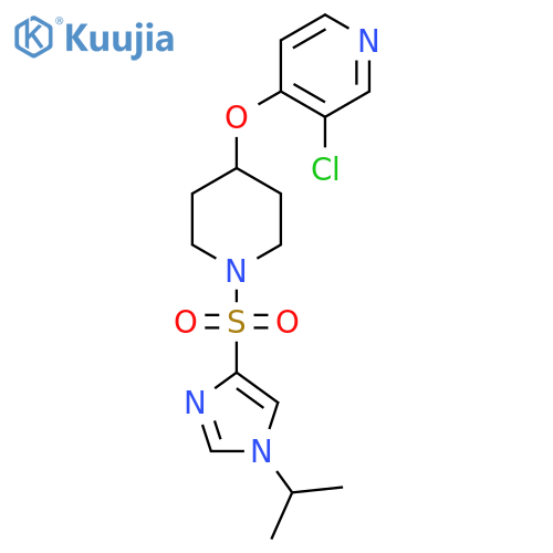 3-chloro-4-(1-{1-(propan-2-yl)-1H-imidazol-4-ylsulfonyl}piperidin-4-yl)oxypyridine structure