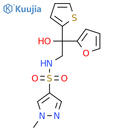 N-2-(furan-2-yl)-2-hydroxy-2-(thiophen-2-yl)ethyl-1-methyl-1H-pyrazole-4-sulfonamide structure