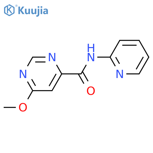 6-methoxy-N-(pyridin-2-yl)pyrimidine-4-carboxamide structure
