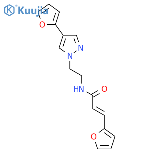 (2E)-3-(furan-2-yl)-N-{2-[4-(furan-2-yl)-1H-pyrazol-1-yl]ethyl}prop-2-enamide structure