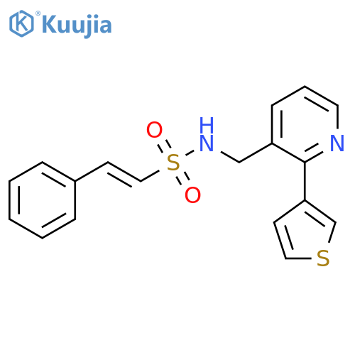 (E)-2-phenyl-N-{[2-(thiophen-3-yl)pyridin-3-yl]methyl}ethene-1-sulfonamide structure