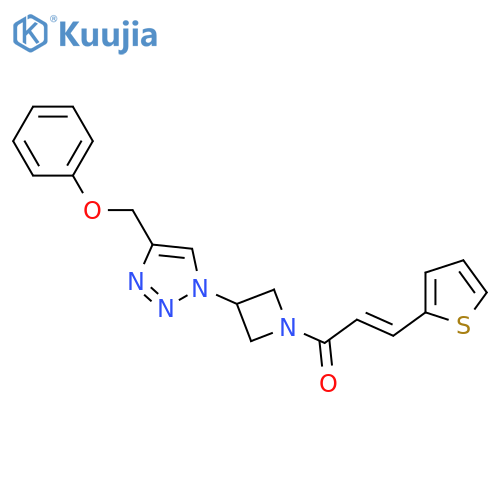 (2E)-1-{3-[4-(phenoxymethyl)-1H-1,2,3-triazol-1-yl]azetidin-1-yl}-3-(thiophen-2-yl)prop-2-en-1-one structure