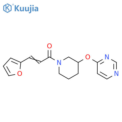 (2E)-3-(furan-2-yl)-1-[3-(pyrimidin-4-yloxy)piperidin-1-yl]prop-2-en-1-one structure