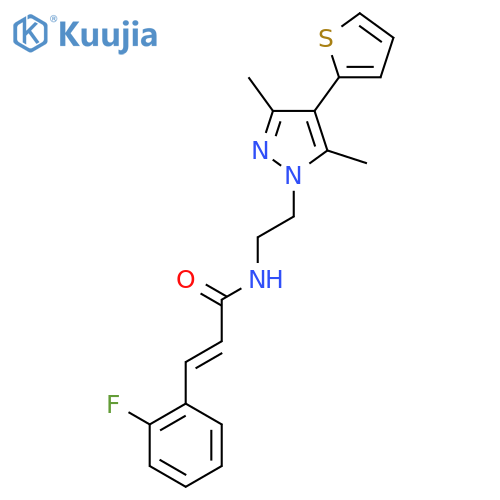 (2E)-N-{2-[3,5-dimethyl-4-(thiophen-2-yl)-1H-pyrazol-1-yl]ethyl}-3-(2-fluorophenyl)prop-2-enamide structure