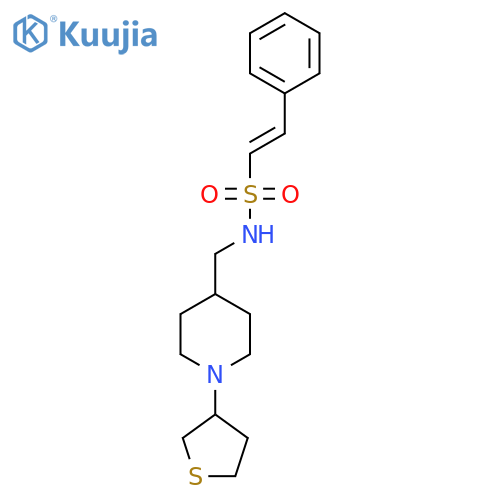 (E)-2-phenyl-N-{[1-(thiolan-3-yl)piperidin-4-yl]methyl}ethene-1-sulfonamide structure