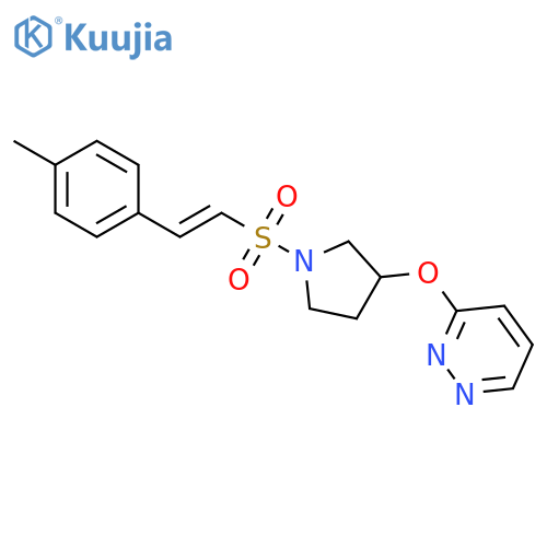 3-({1-[(E)-2-(4-methylphenyl)ethenesulfonyl]pyrrolidin-3-yl}oxy)pyridazine structure