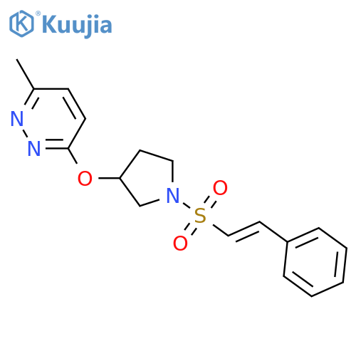 3-methyl-6-({1-[(E)-2-phenylethenesulfonyl]pyrrolidin-3-yl}oxy)pyridazine structure