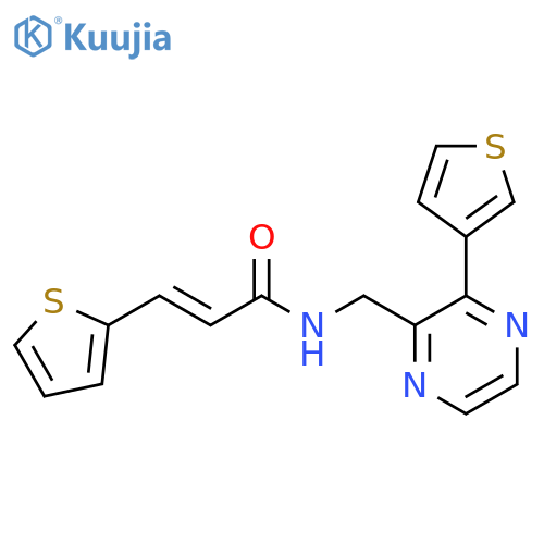(2E)-3-(thiophen-2-yl)-N-{[3-(thiophen-3-yl)pyrazin-2-yl]methyl}prop-2-enamide structure