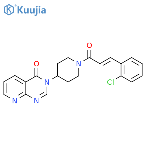 3-{1-(2E)-3-(2-chlorophenyl)prop-2-enoylpiperidin-4-yl}-3H,4H-pyrido2,3-dpyrimidin-4-one structure