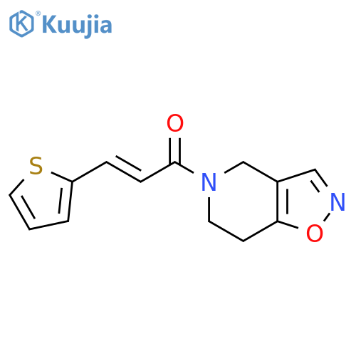 (E)-1-(6,7-dihydro-4H-[1,2]oxazolo[4,5-c]pyridin-5-yl)-3-thiophen-2-ylprop-2-en-1-one structure