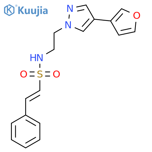 (E)-N-{2-[4-(furan-3-yl)-1H-pyrazol-1-yl]ethyl}-2-phenylethene-1-sulfonamide structure