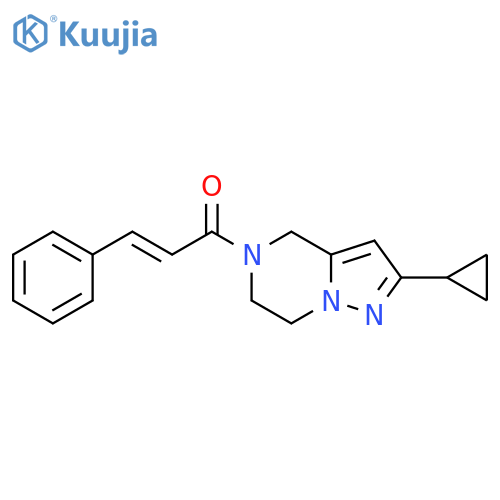 (2E)-1-{2-cyclopropyl-4H,5H,6H,7H-pyrazolo1,5-apyrazin-5-yl}-3-phenylprop-2-en-1-one structure