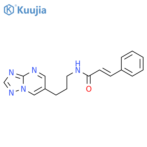 (E)-3-phenyl-N-[3-([1,2,4]triazolo[1,5-a]pyrimidin-6-yl)propyl]prop-2-enamide structure