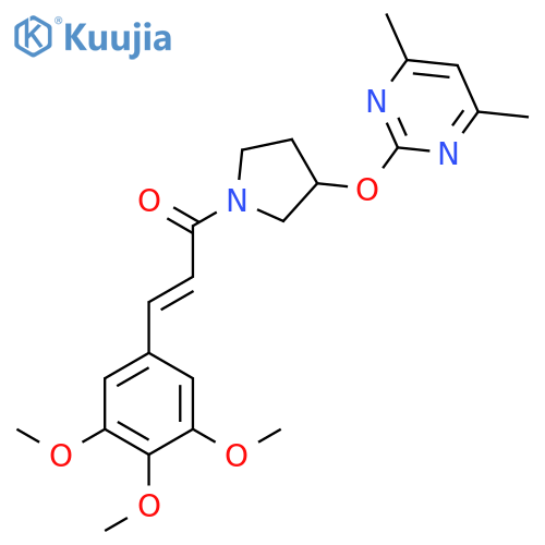(E)-1-(3-((4,6-dimethylpyrimidin-2-yl)oxy)pyrrolidin-1-yl)-3-(3,4,5-trimethoxyphenyl)prop-2-en-1-one structure