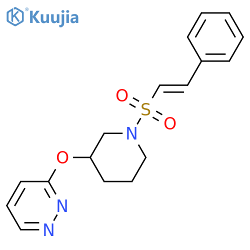 3-({1-[(E)-2-phenylethenesulfonyl]piperidin-3-yl}oxy)pyridazine structure