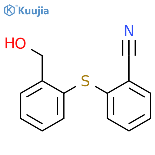 Benzonitrile, 2-[[2-(hydroxymethyl)phenyl]thio]- structure