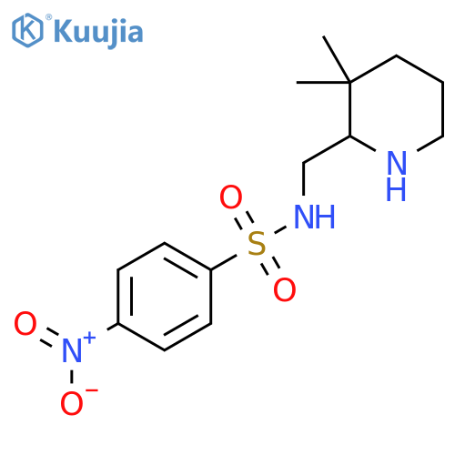 N-[(3,3-dimethylpiperidin-2-yl)methyl]-4-nitrobenzene-1-sulfonamide structure