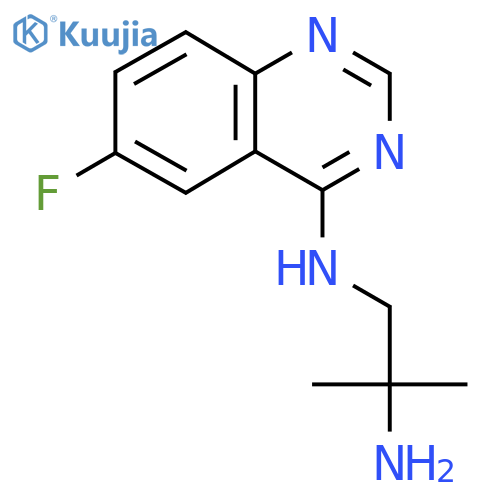 N1-(6-fluoroquinazolin-4-yl)-2-methylpropane-1,2-diamine structure