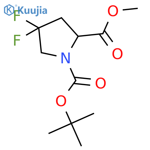 O1-tert-butyl O2-methyl (2S)-4,4-difluoropyrrolidine-1,2-dicarboxylate structure