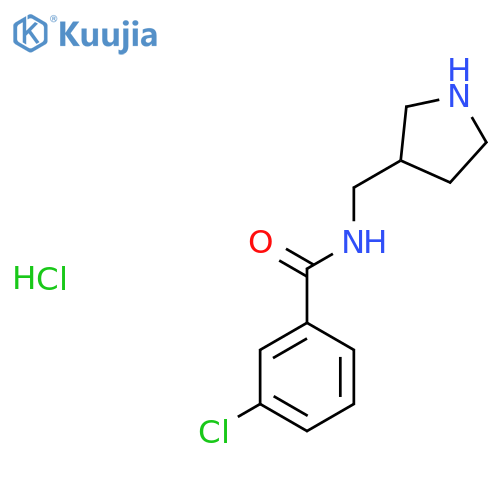 3-Chloro-N-(pyrrolidin-3-ylmethyl)benzamide hydrochloride structure