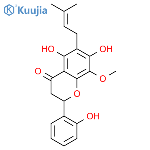 (2R)-5,7-dihydroxy-2-(2-hydroxyphenyl)-8-methoxy-6-(3-methylbut-2-en-1-yl)-2,3-dihydro-4H-chromen-4-one structure