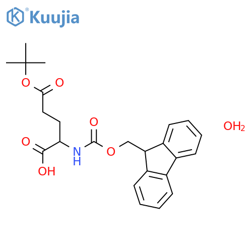 (S)-2-((((9H-Fluoren-9-yl)methoxy)carbonyl)amino)-5-(tert-butoxy)-5-oxopentanoic acid hydrate structure