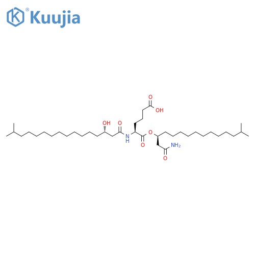 Hexanedioic acid, 2-[[(3S)-3-hydroxy-15-methyl-1-oxohexadecyl]amino]-, 1-[(1S)-1-(2-amino-2-oxoethyl)-12-methyltridecyl] ester, (2S)- (9CI) structure