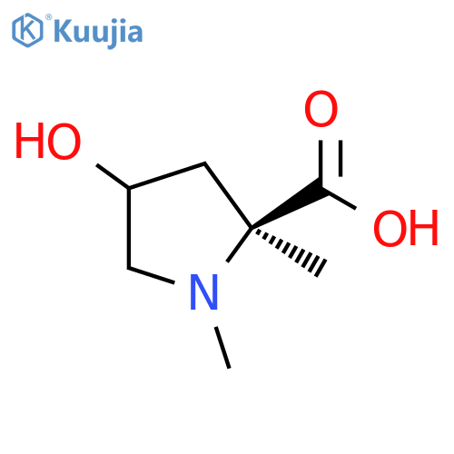 4-hydroxy-1,2-dimethylpyrrolidine-2-carboxylic acid structure