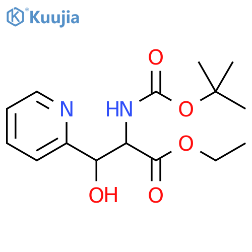 ethyl 2-{(tert-butoxy)carbonylamino}-3-hydroxy-3-(pyridin-2-yl)propanoate structure