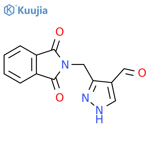 3-(1,3-dioxo-2,3-dihydro-1H-isoindol-2-yl)methyl-1H-pyrazole-4-carbaldehyde structure