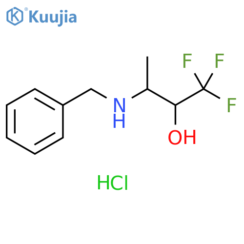 3-(benzylamino)-1,1,1-trifluorobutan-2-ol hydrochloride structure