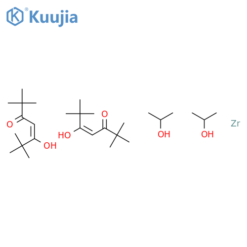Zirconium,bis(2-propanolato)bis(2,2,6,6-tetramethyl-3,5-heptanedionato-kO3,kO5)-, (OC-6-21)- structure