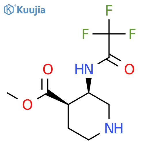 rac-methyl (3R,4R)-3-(trifluoroacetamido)piperidine-4-carboxylate structure