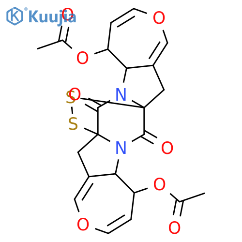 8H,16H-7a,15a-Epidithio-7H,15H-bisoxepino[3',4':4,5]pyrrolo[1,2-a:1',2'-d]pyrazine-7,15-dione,5,13-bis(acetyloxy)-5,5a,13,13a-tetrahydro-, (5S,5aS,7aR,13S,13aS,15aR)- structure